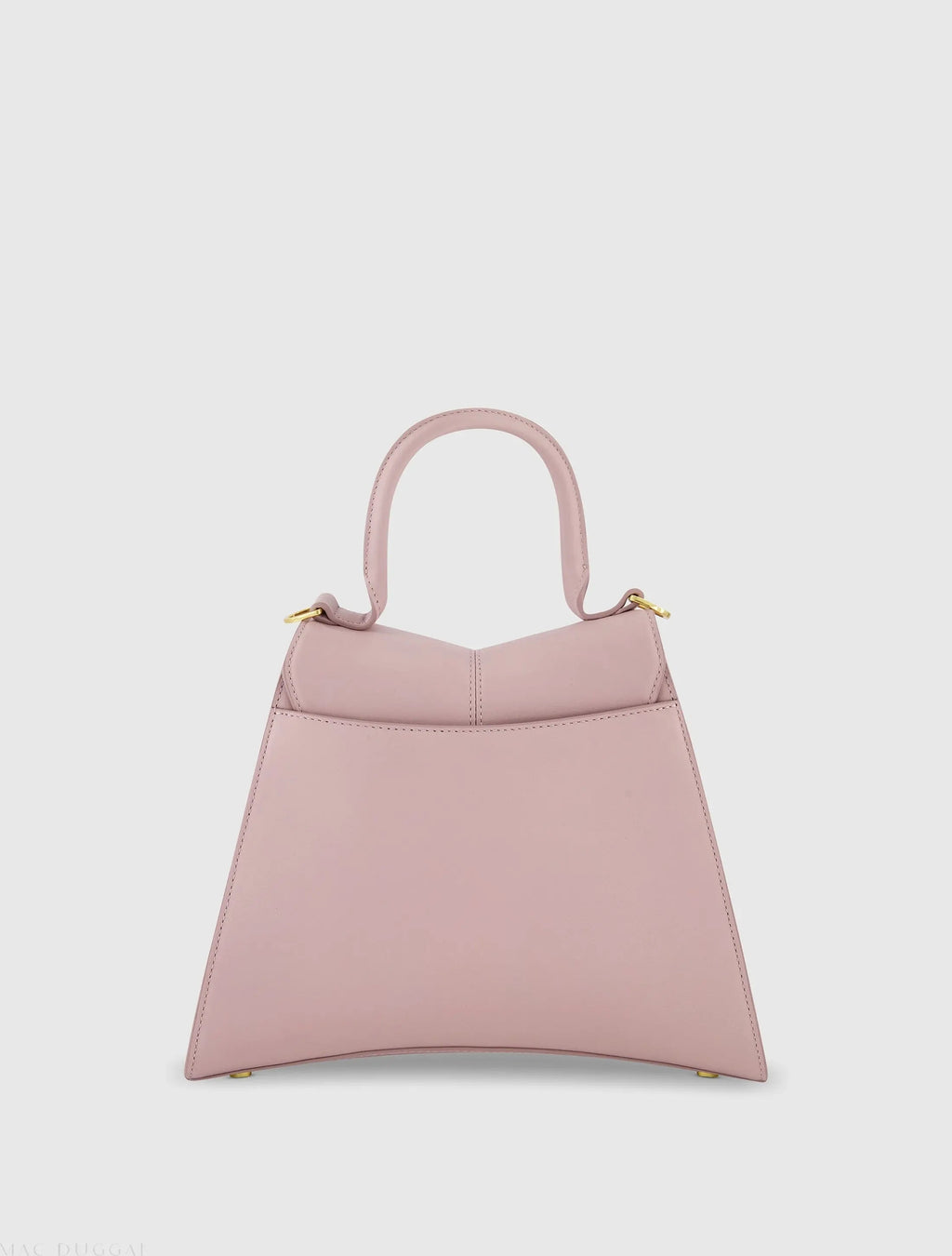 Purple Medium Angular Leather Handbag With Gold Hardware